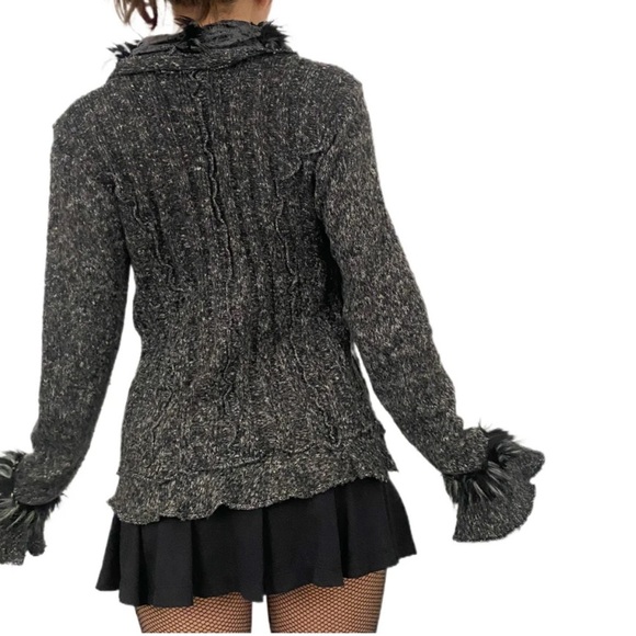 LaSeine Black Jacket with Faux Fur Trim - Picture 6 of 11